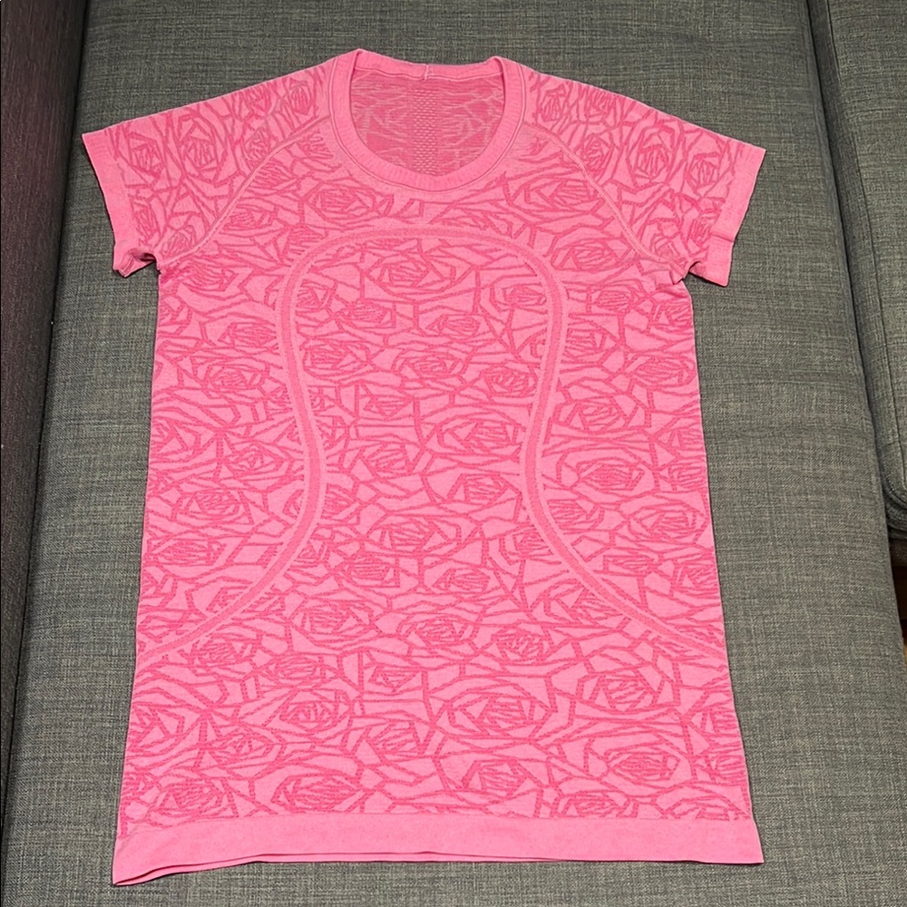 Pink Lululemon Floral Women's Athletic Top